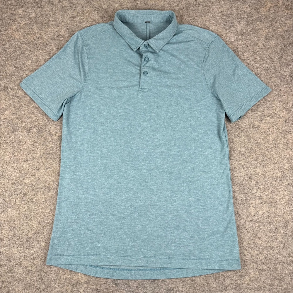 Lululemon Evolution Polo Shirt Silverescent Blue Mens Medium M